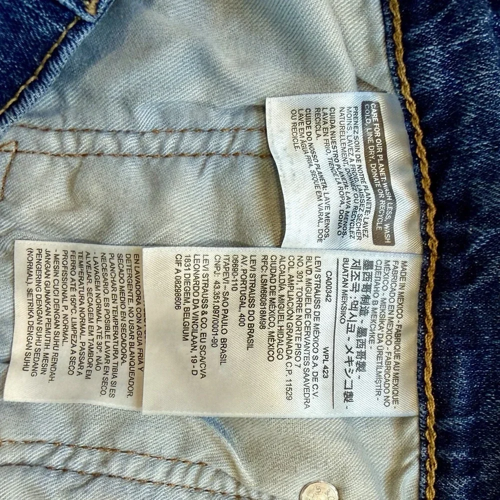 Levi's Men's Blue Denim Jeans Regular Fit Straight Leg 36x30 cotton 5-Pocket